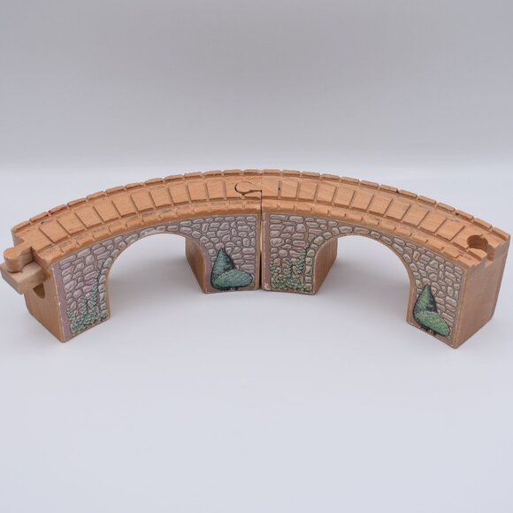 Arched Curved Viaduct Bridge Wooden Clickity Clack Thomas and Friends Used Fair - Picture 2 of 11
